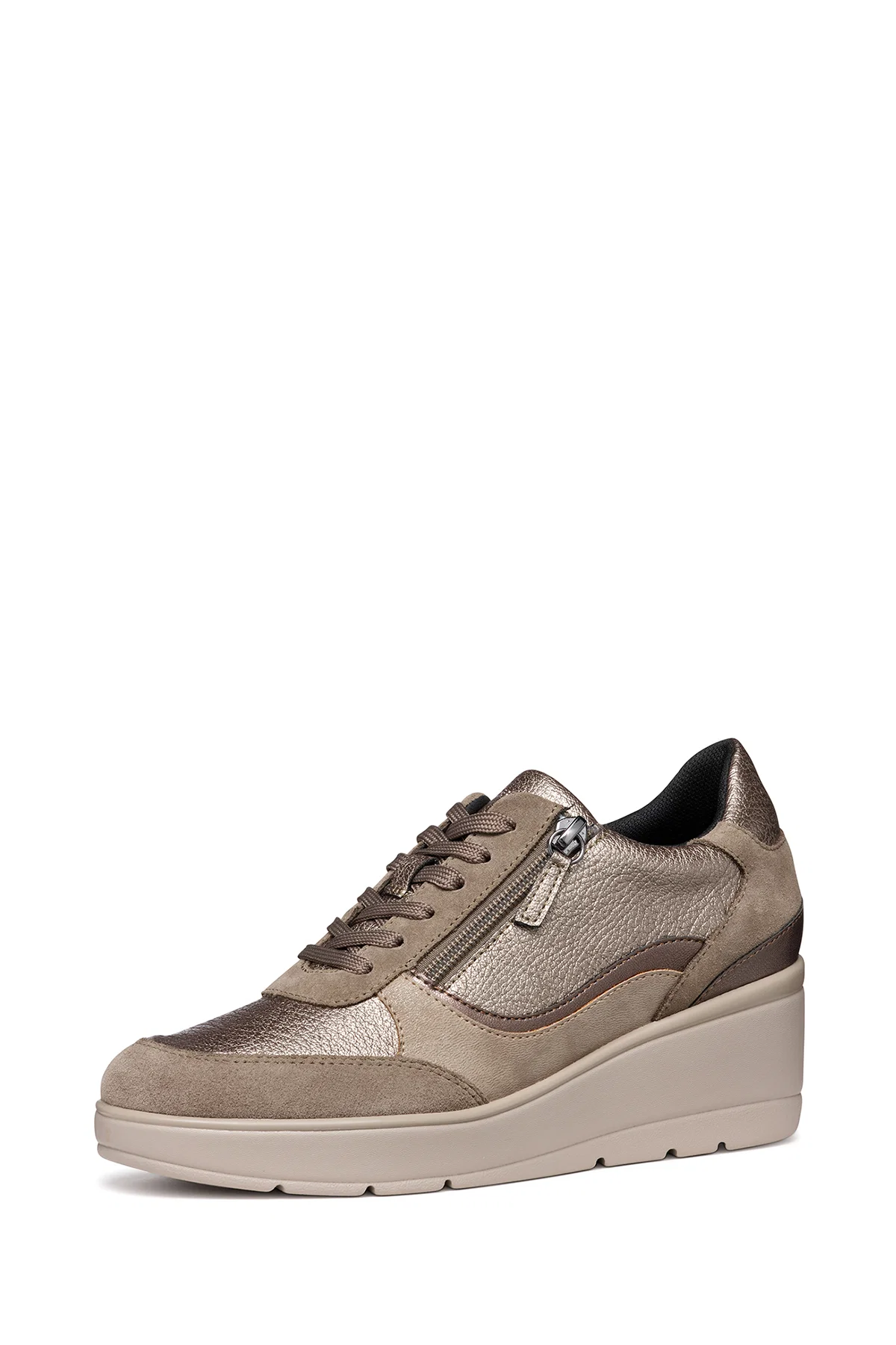Geox Kadın Vizon Ilde Taup Bağcıklı Kalın Tabanlı Sneaker - Image 2