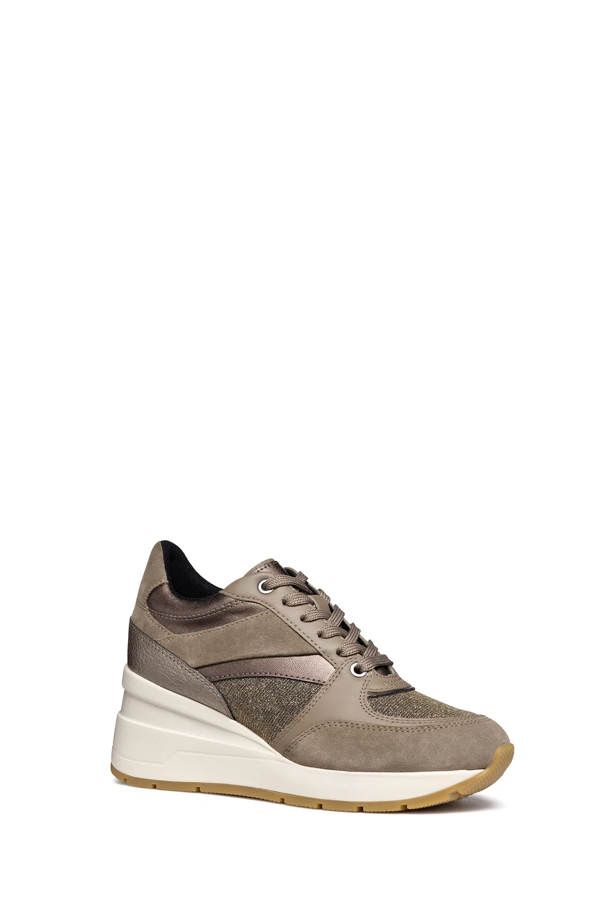 Geox Kadın Vizon Respira Bağcıklı Dolgu Topuklu Deri Sneaker - Image 5