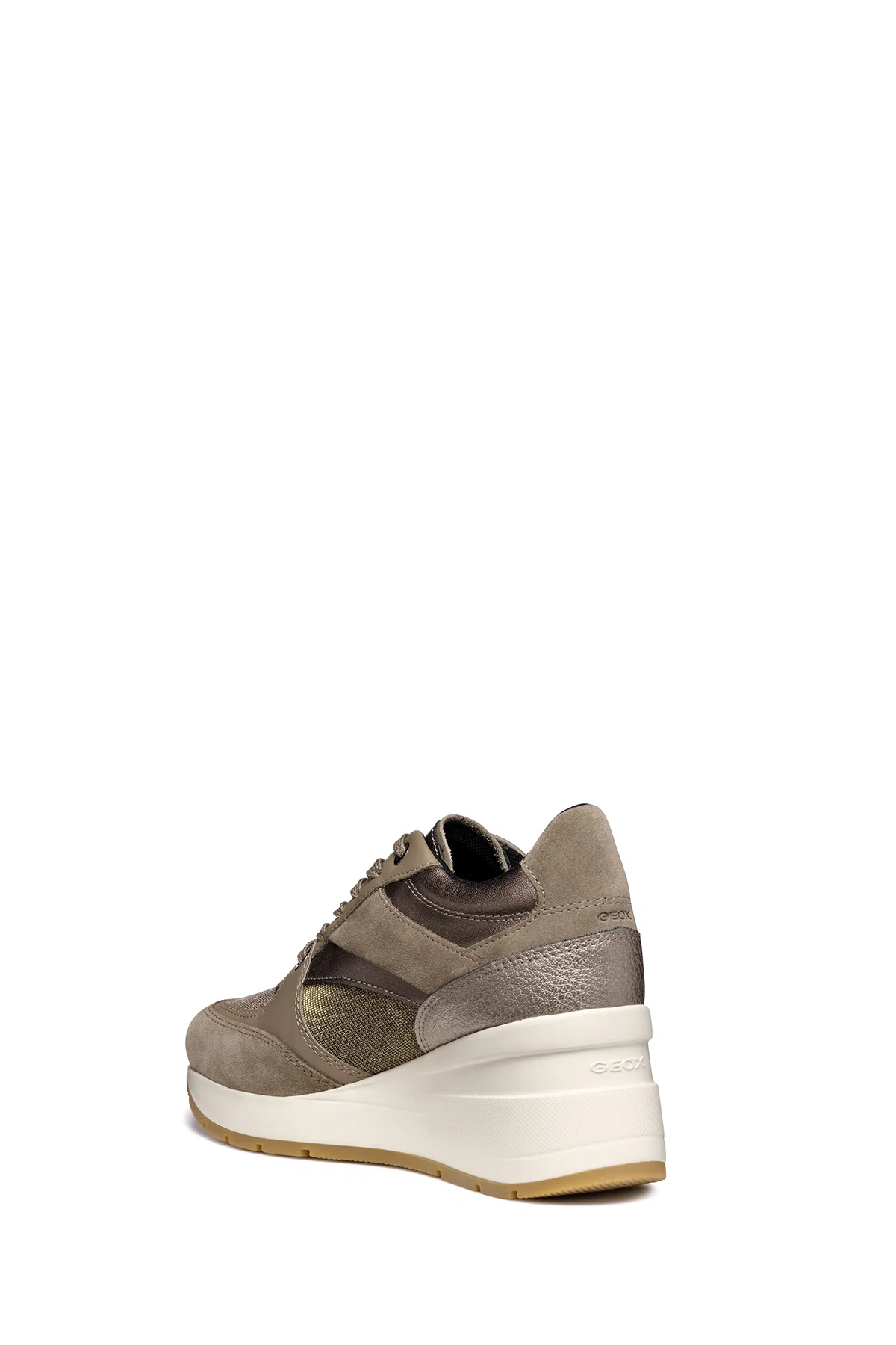 Geox Kadın Vizon Respira Bağcıklı Dolgu Topuklu Deri Sneaker - Image 6