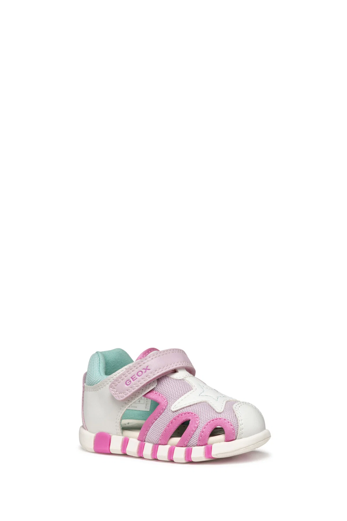 Geox Kız Bebek Beyaz B Sandal Iupidoo A - Synt + Mesh Bantlı Kumaş Sandalet - Image 3