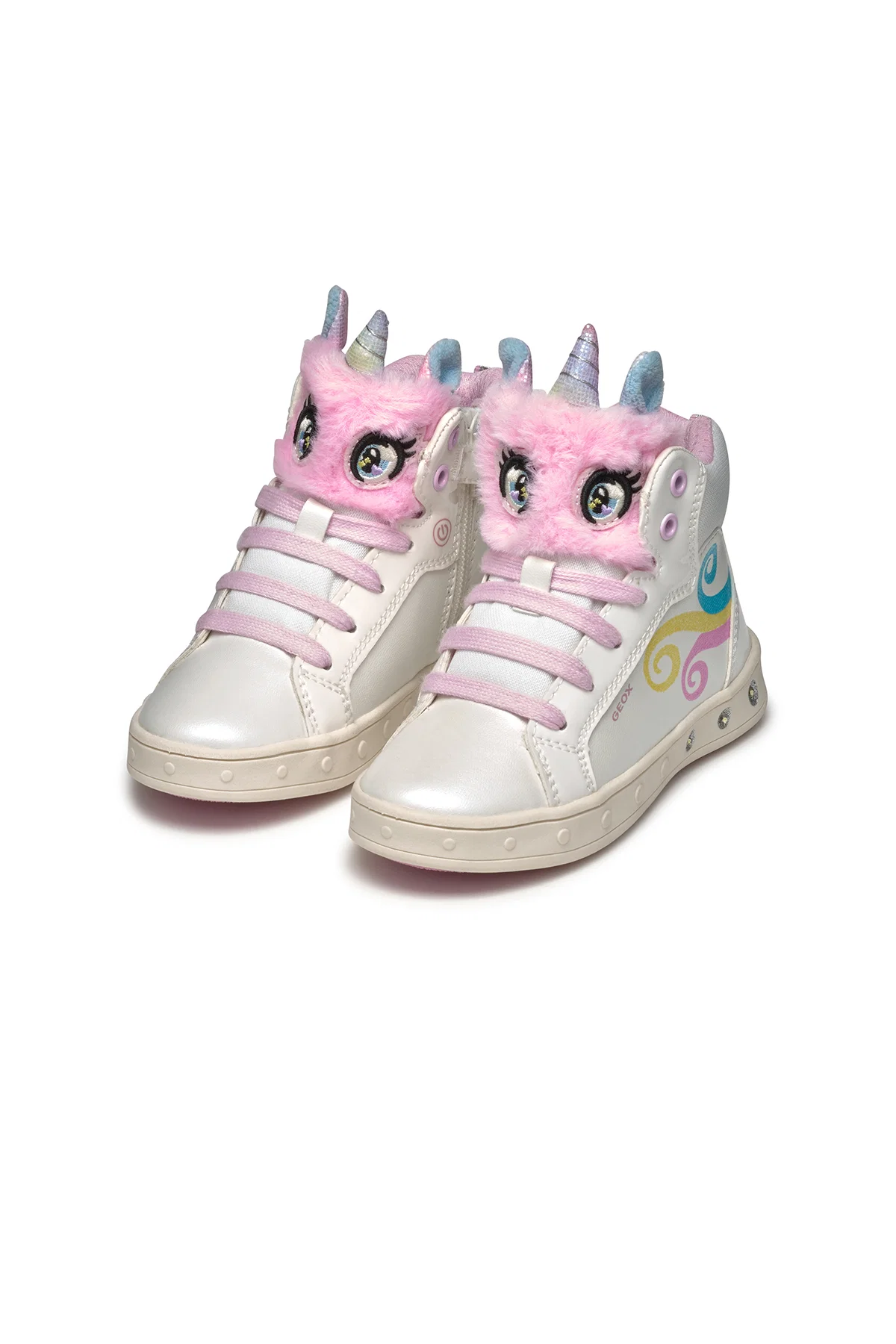 Geox Kız Çocuk Beyaz Skylin Bağcıklı Desenli Bilekli Sneaker - Image 2