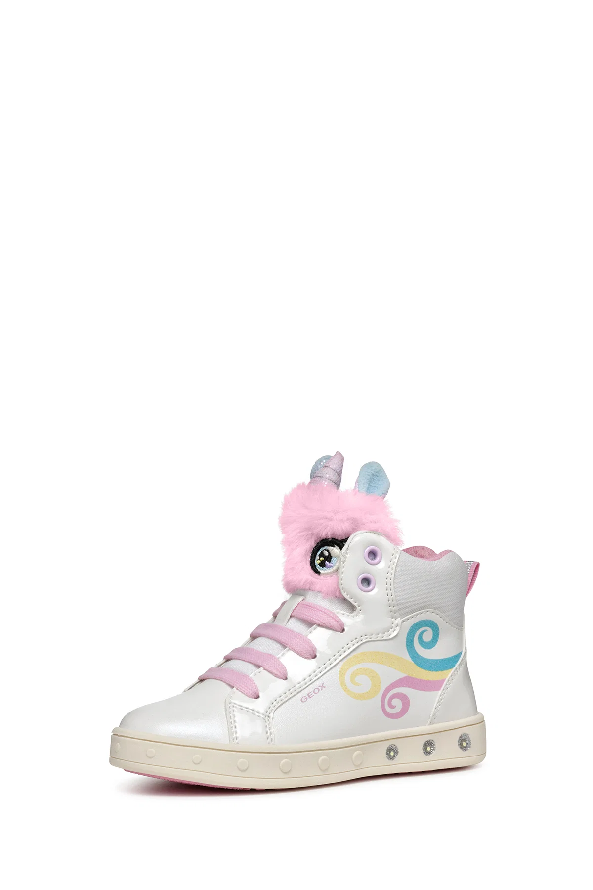 Geox Kız Çocuk Beyaz Skylin Bağcıklı Desenli Bilekli Sneaker - Image 3