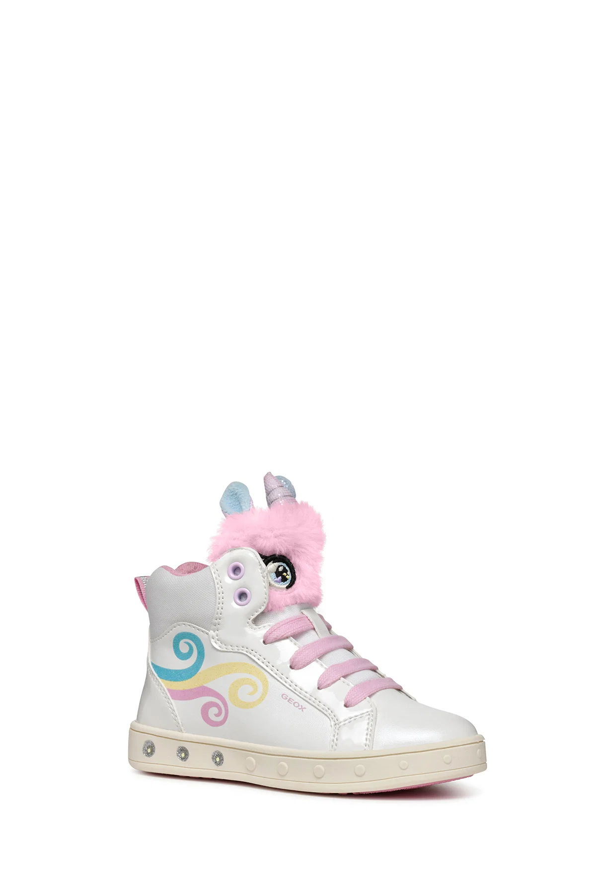 Geox Kız Çocuk Beyaz Skylin Bağcıklı Desenli Bilekli Sneaker - Image 5