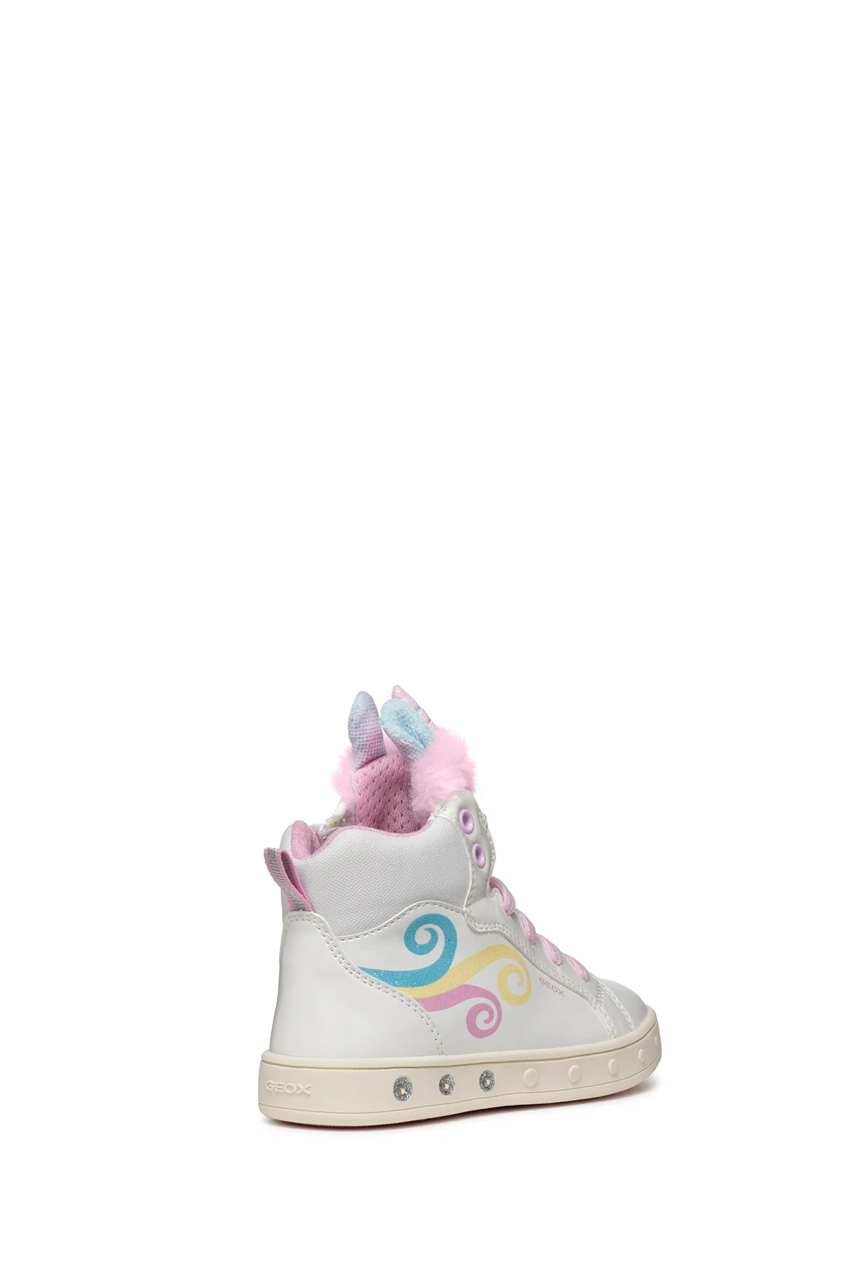 Geox Kız Çocuk Beyaz Skylin Bağcıklı Desenli Bilekli Sneaker - Image 7