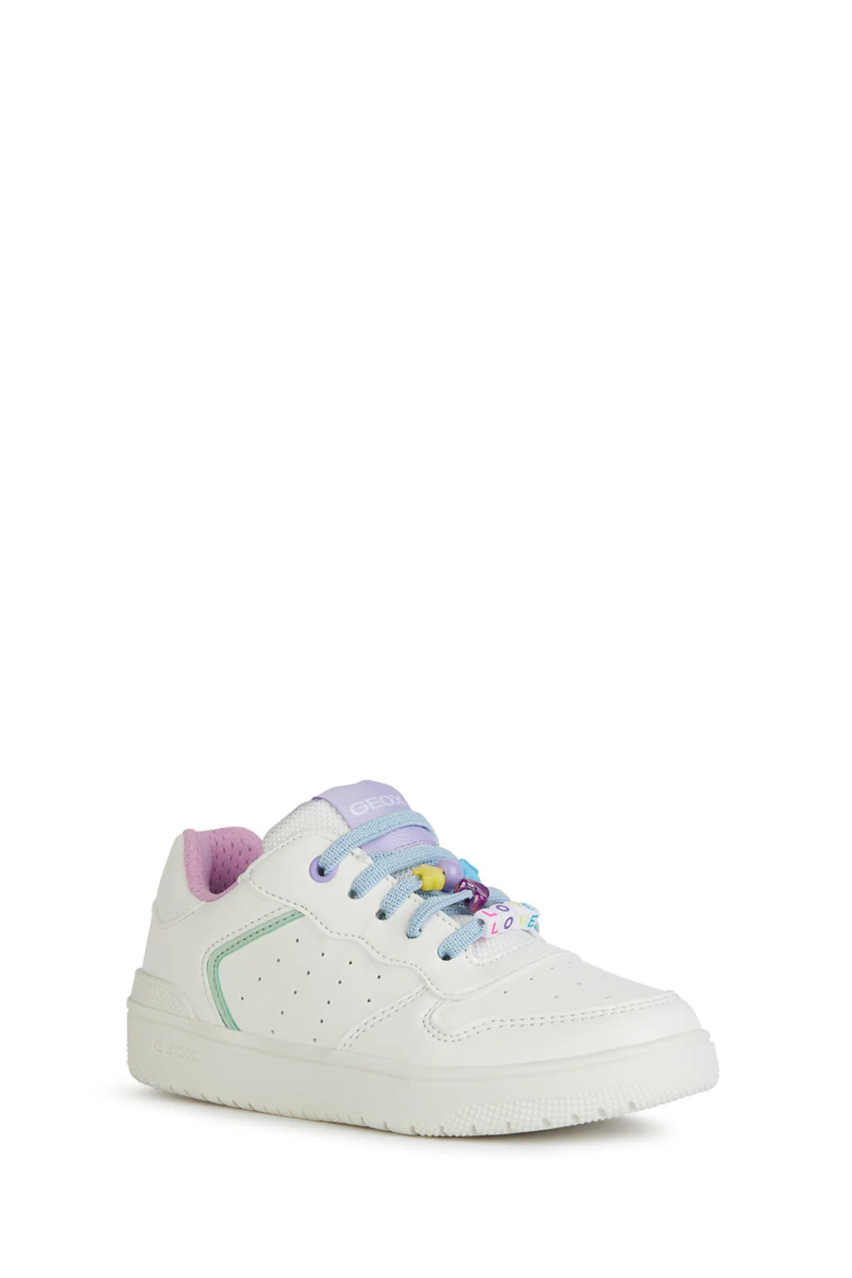 Geox Kız Çocuk Beyaz Washiba Bağcıklı Deri Sneaker - Image 2