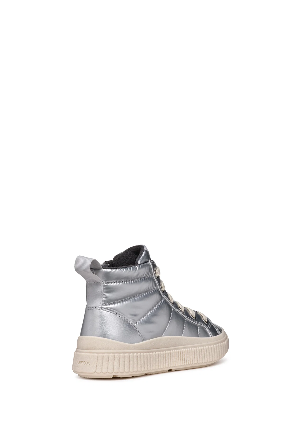 Geox Kız Çocuk Gri Laquinny Bağcıklı Kumaş Bilekli Sneaker - Image 4