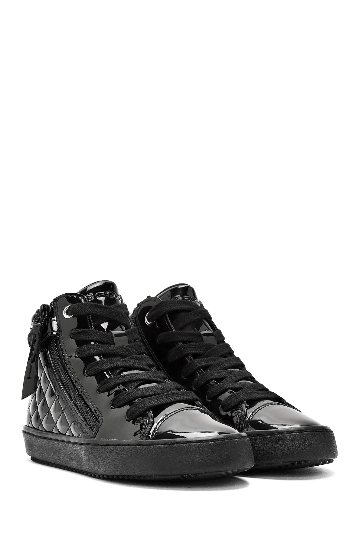 Geox Kız Çocuk Siyah Kalispera Fermuarlı Rugan Bilekli Sneaker - Image 4
