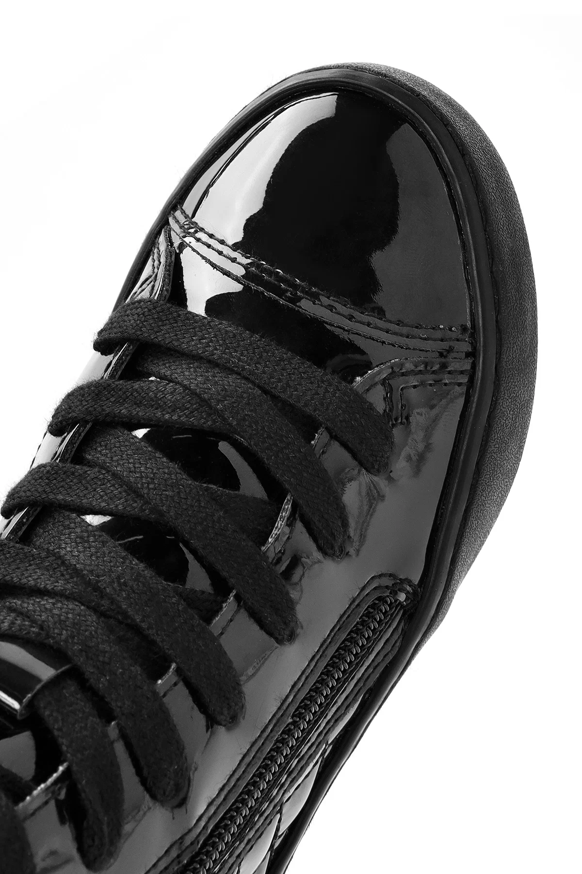 Geox Kız Çocuk Siyah Kalispera Fermuarlı Rugan Bilekli Sneaker - Image 9