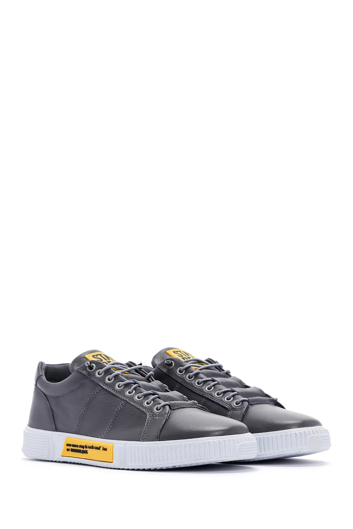 Hammer Jack Erkek Grı Toscana Deri Sneaker - Image 3
