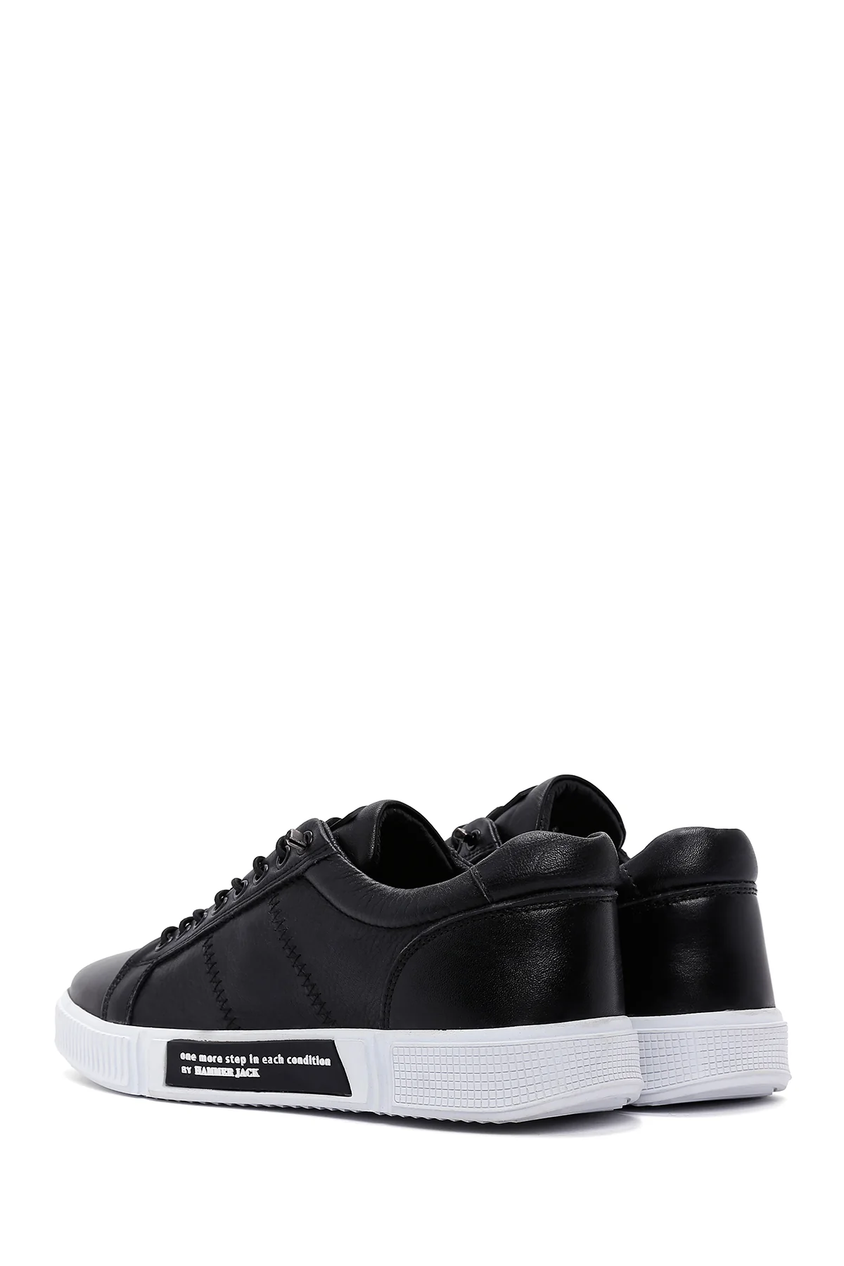 Hammer Jack Erkek Sıyah Toscana Deri Sneaker - Image 5