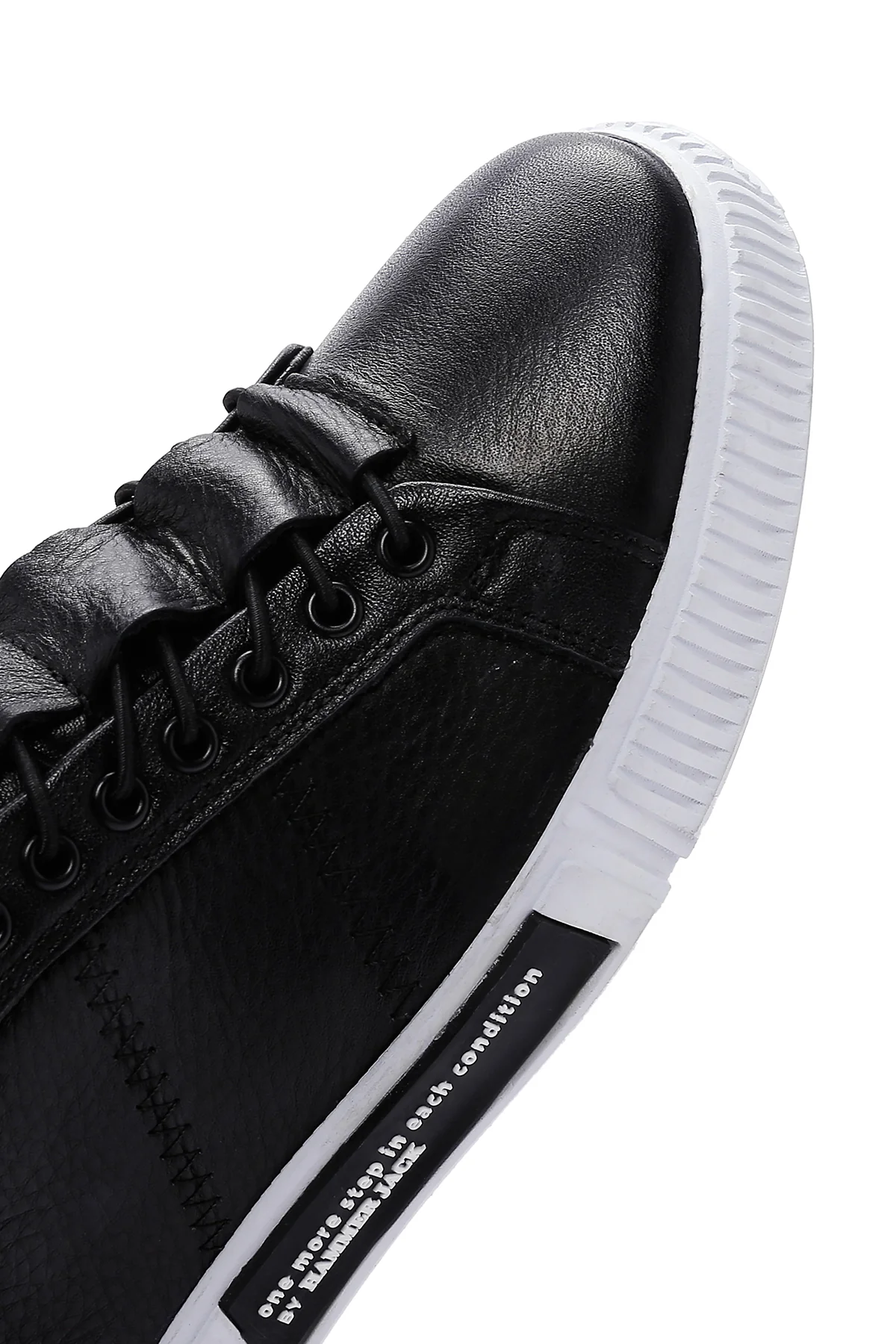 Hammer Jack Erkek Sıyah Toscana Deri Sneaker - Image 9