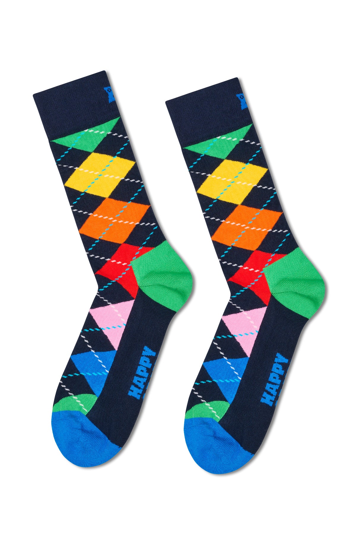 Happy Socks Erkek Çok Renkli Desenli Pamuklu 4'lü Çorap Seti - Image 2