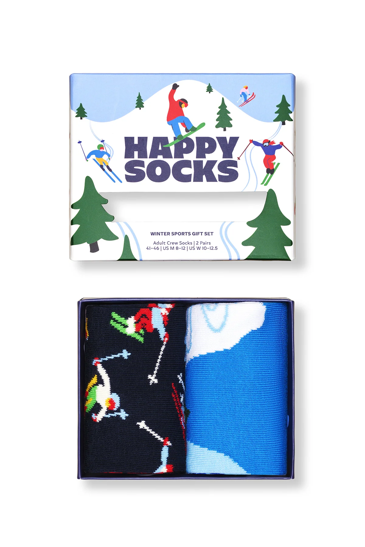 Happy Socks Erkek Çok Renkli Kış Temalı Pamuklu 2’li Çorap Seti - Image 4