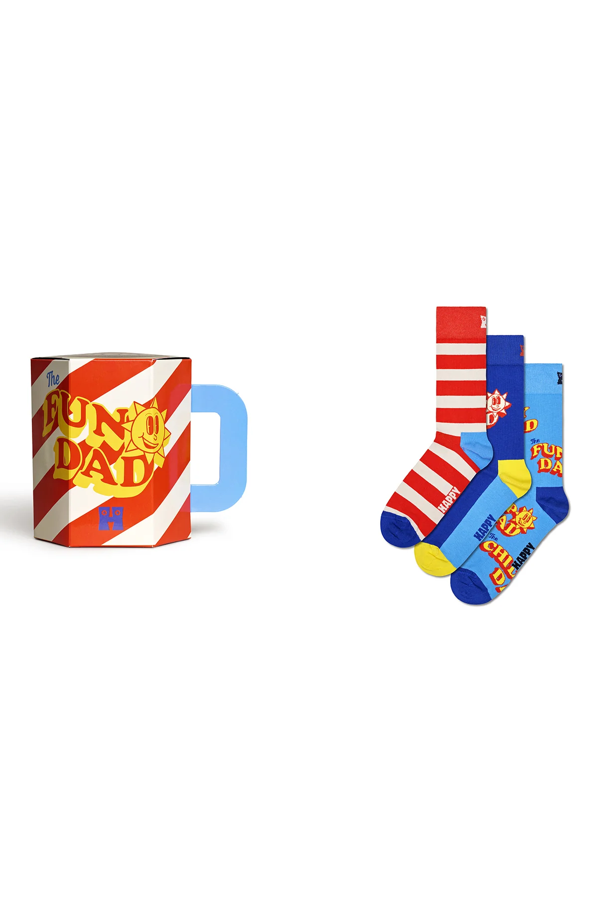 Happy Socks Erkek Çok Renkli Süper Baba Temalı 3’lü Pamuklu Çorap Seti - Image 6