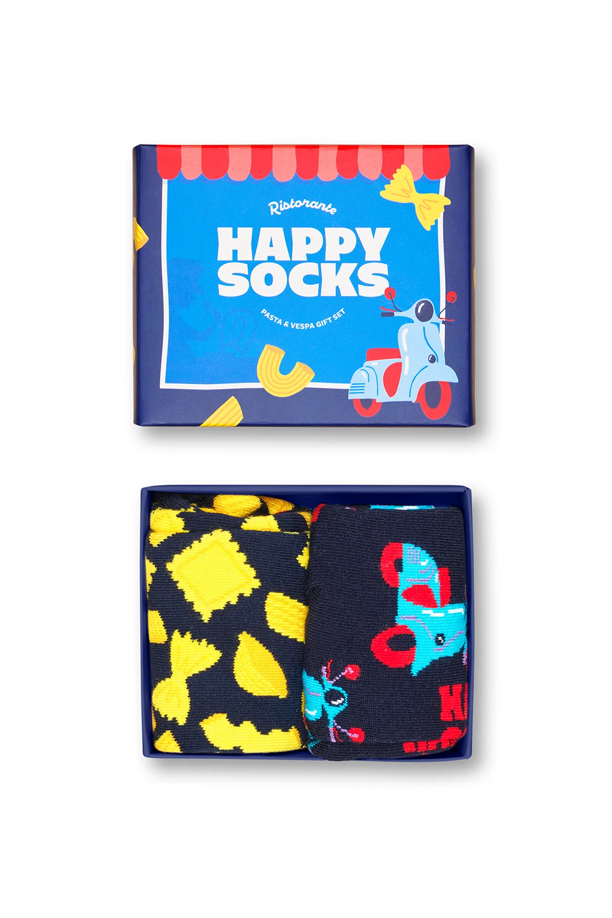 Happy Socks Erkek Lacivert Desenli Pamuklu 2'li Çorap Seti - Image 4