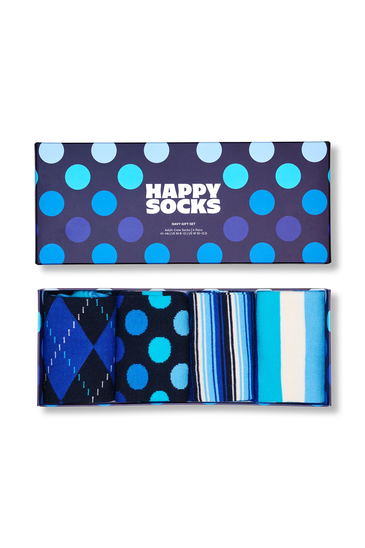 Happy Socks Erkek Lacivert Desenli Pamuklu 4'lü Çorap Seti - Image 6
