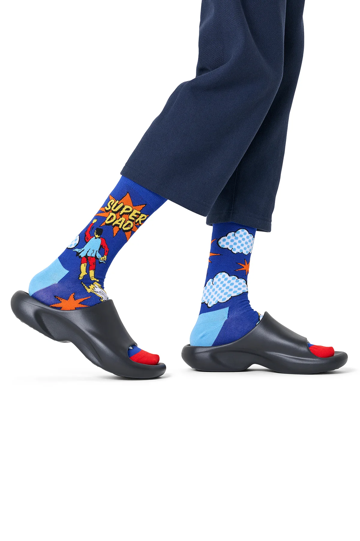 Happy Socks Erkek Mavi Baba Temalı Pamuklu Çorap - Image 2