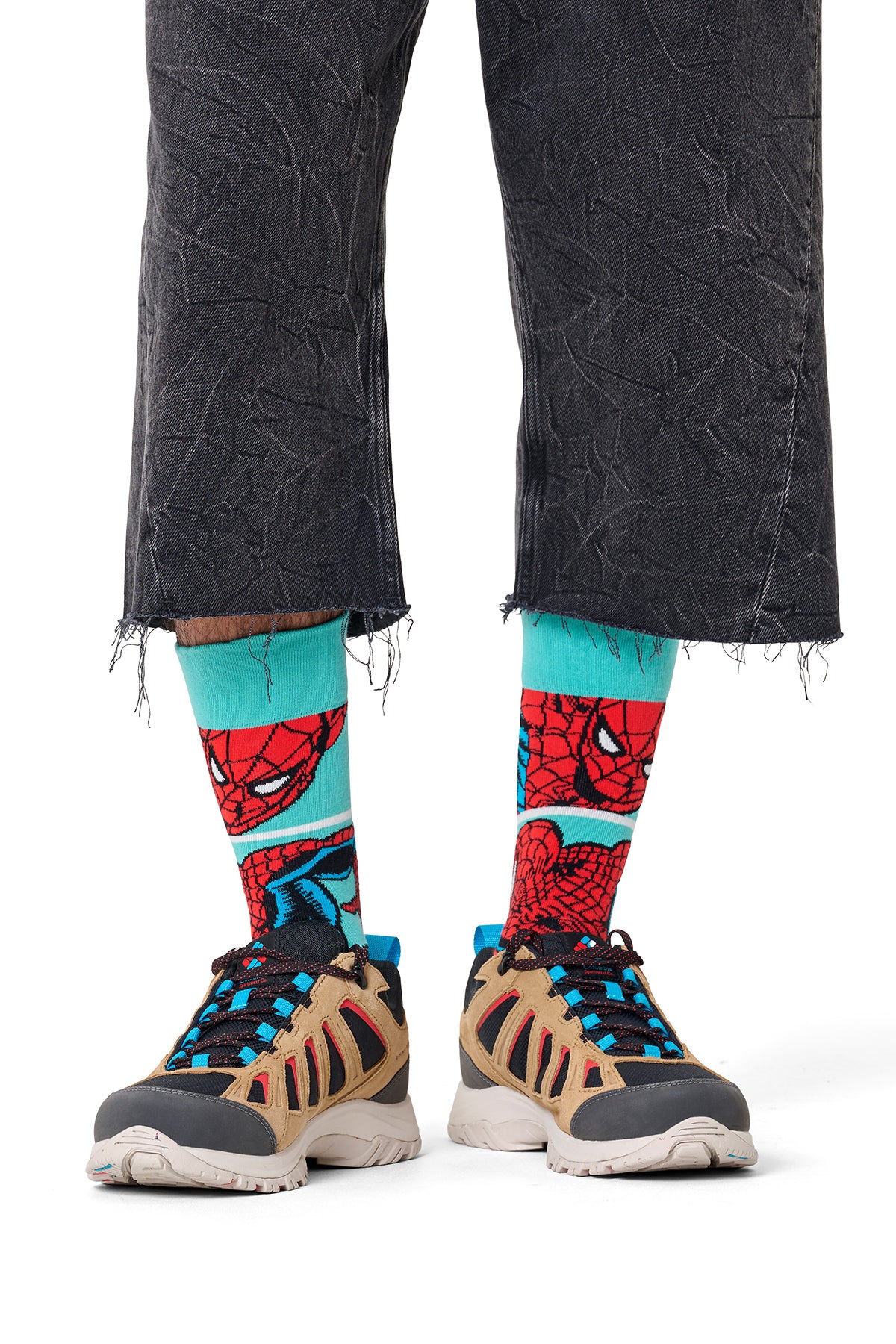 Happy Socks Erkek Mavi Spıder-Man Desenli Pamuklu Çorap - Image 2