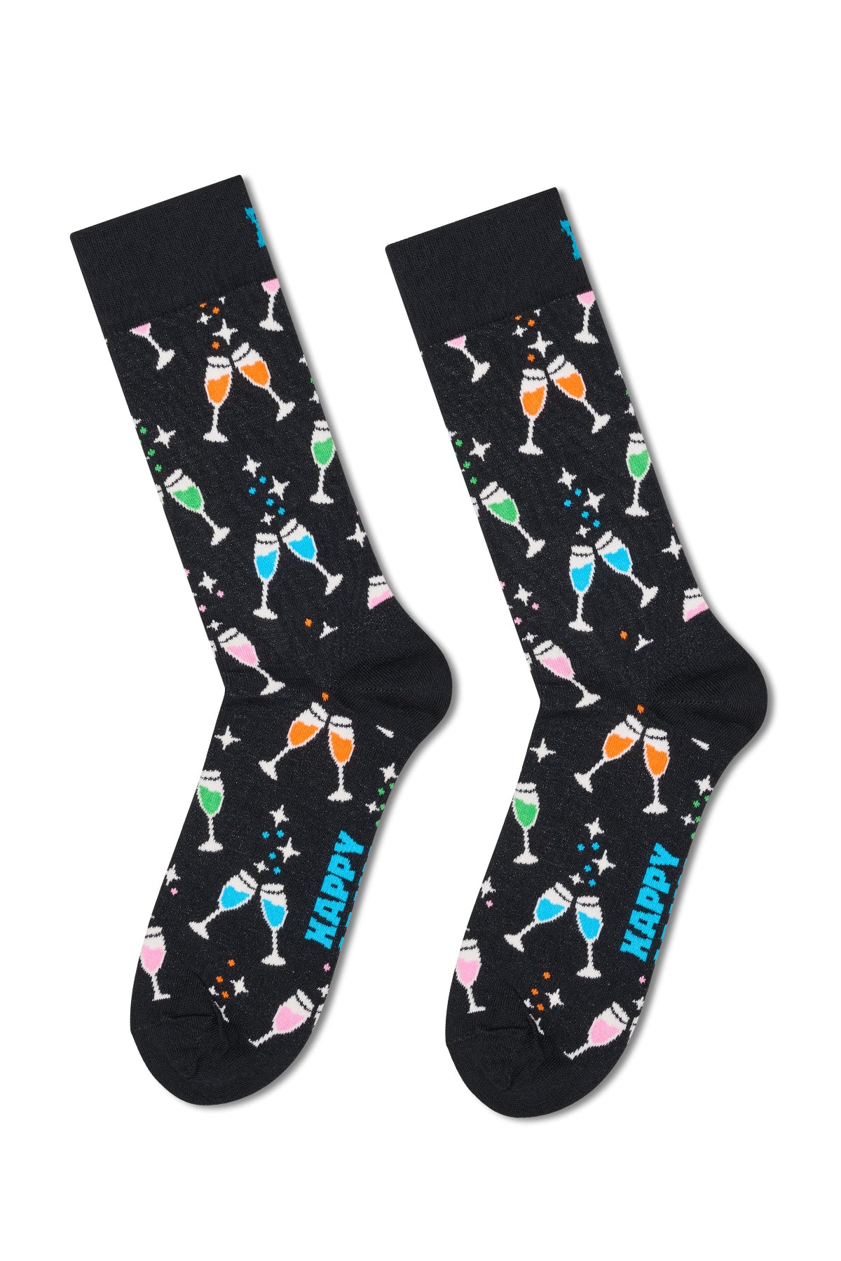 Happy Socks Erkek Siyah Kutlama Desenli 3’lü Pamuklu Çorap Seti - Image 3