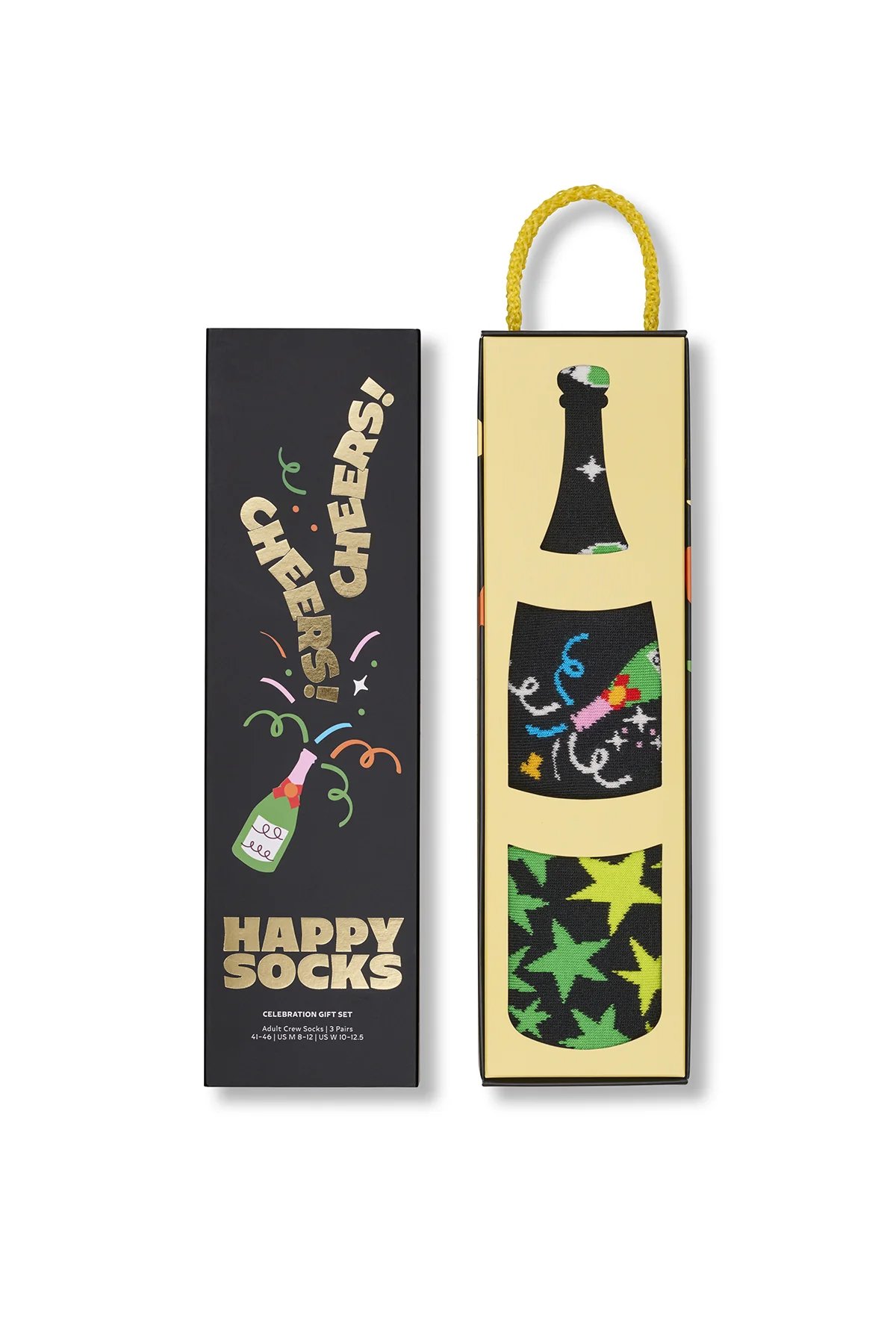 Happy Socks Erkek Siyah Kutlama Desenli 3’lü Pamuklu Çorap Seti - Image 6