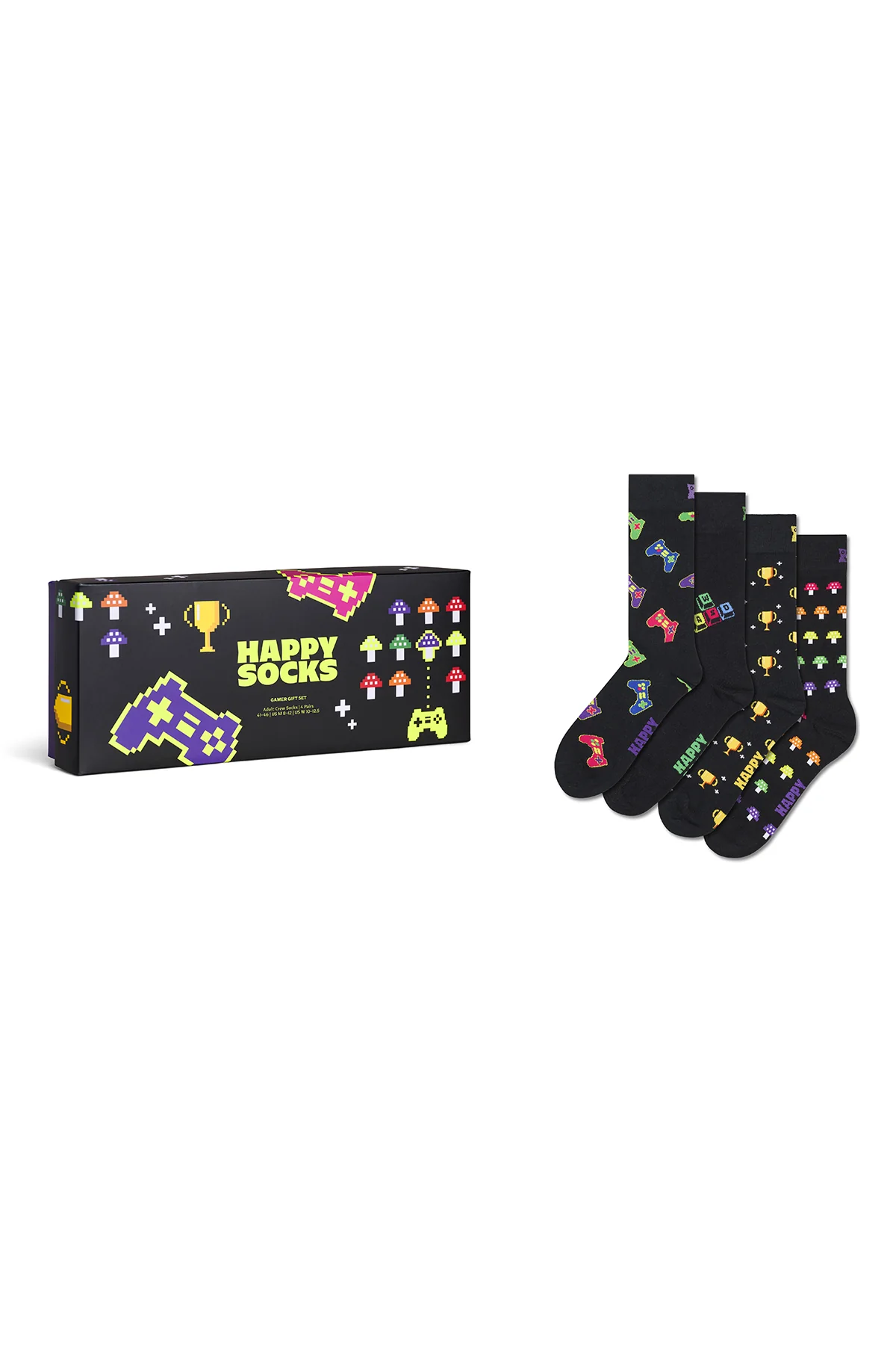 Happy Socks Erkek Siyah Oyuncu Temalı Pamuklu 4’lü Çorap Seti - Image 8