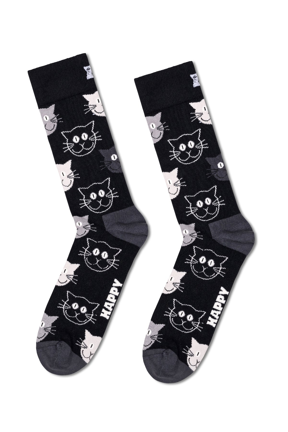 Happy Socks Kadın Çok Renkli Kedi Desenli Pamuklu 3’lü Çorap Seti - Image 4