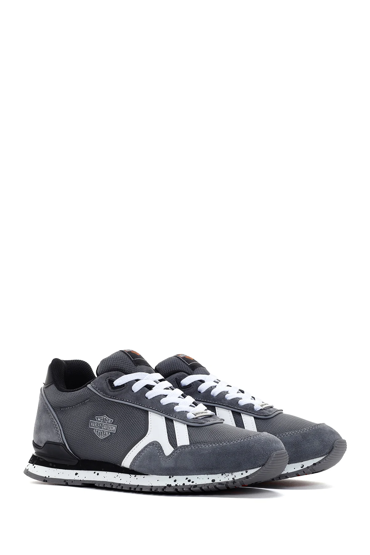 Harley Davidson Erkek Chevelle Gri Süet Detaylı Sneaker - Image 3