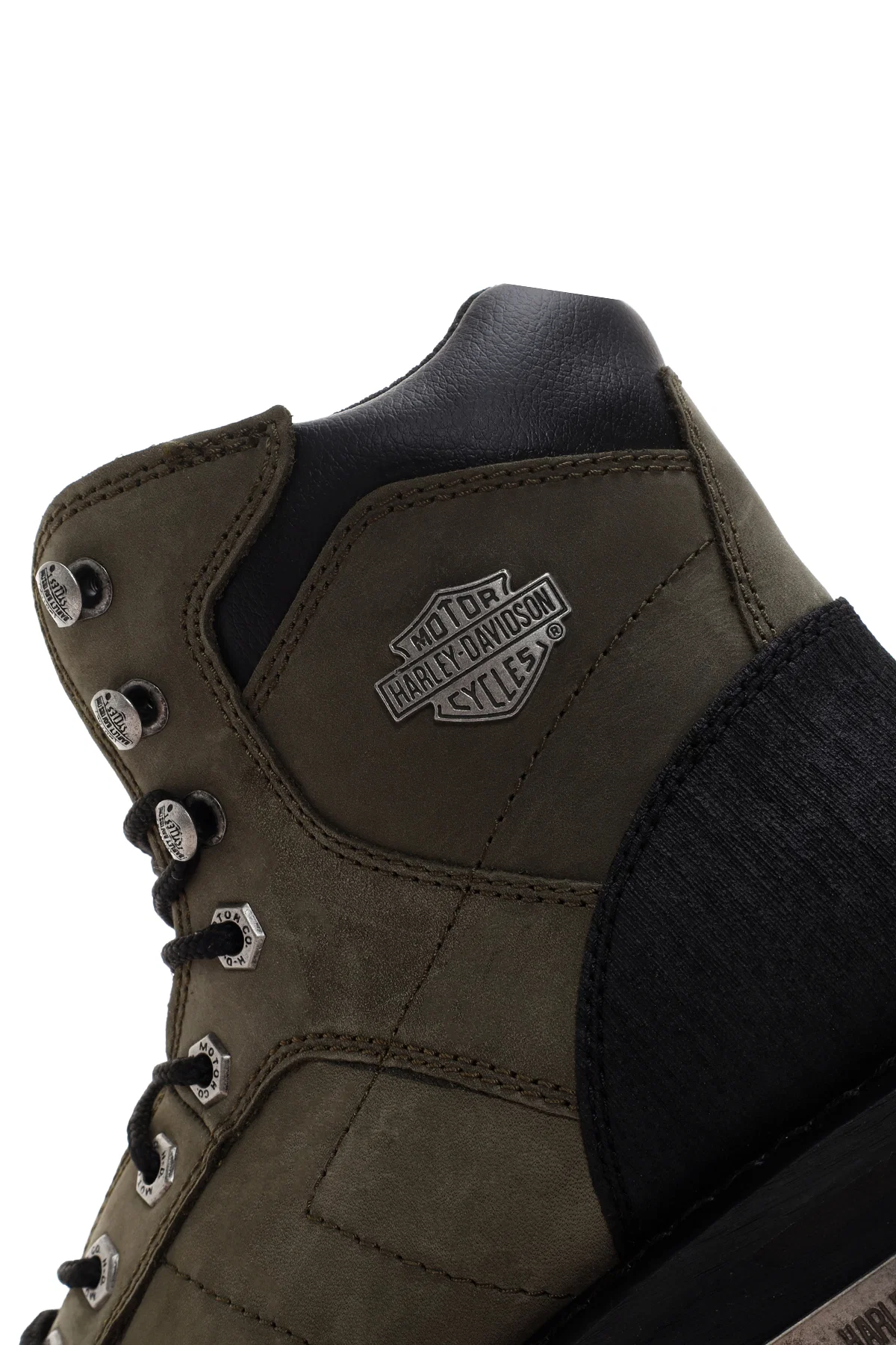 Harley Davidson Erkek Haki Deri Clemente Bot - Image 7