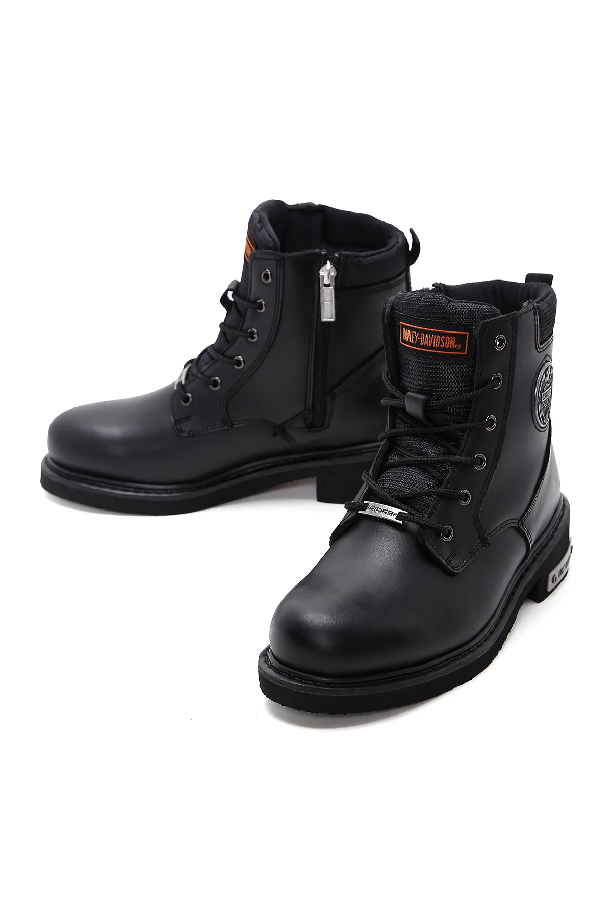 Harley Davidson Erkek Siyah Jim Deri Fermuarlı Bot - Image 3