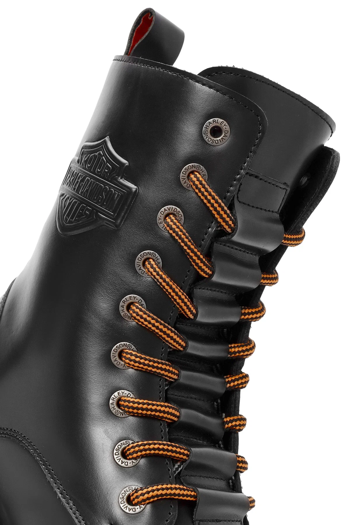 Harley Davidson Erkek Siyah Thar Bağcıklı Deri Postal Bot - Image 10