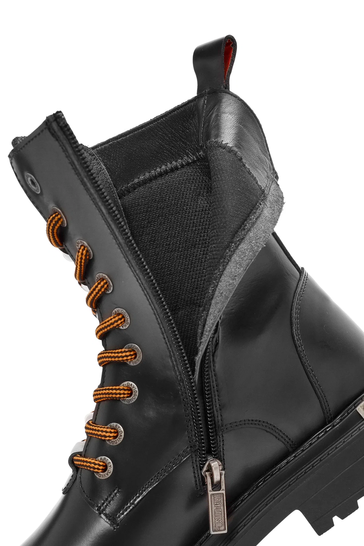 Harley Davidson Erkek Siyah Thar Bağcıklı Deri Postal Bot - Image 11