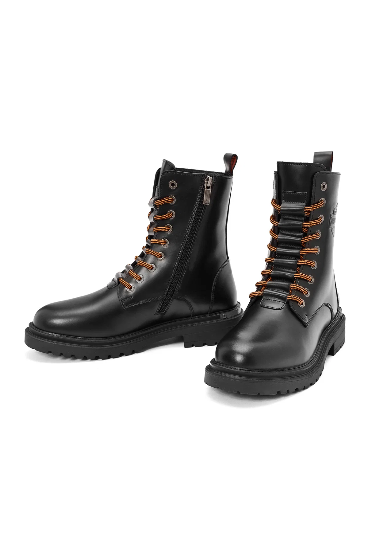 Harley Davidson Erkek Siyah Thar Bağcıklı Deri Postal Bot - Image 3
