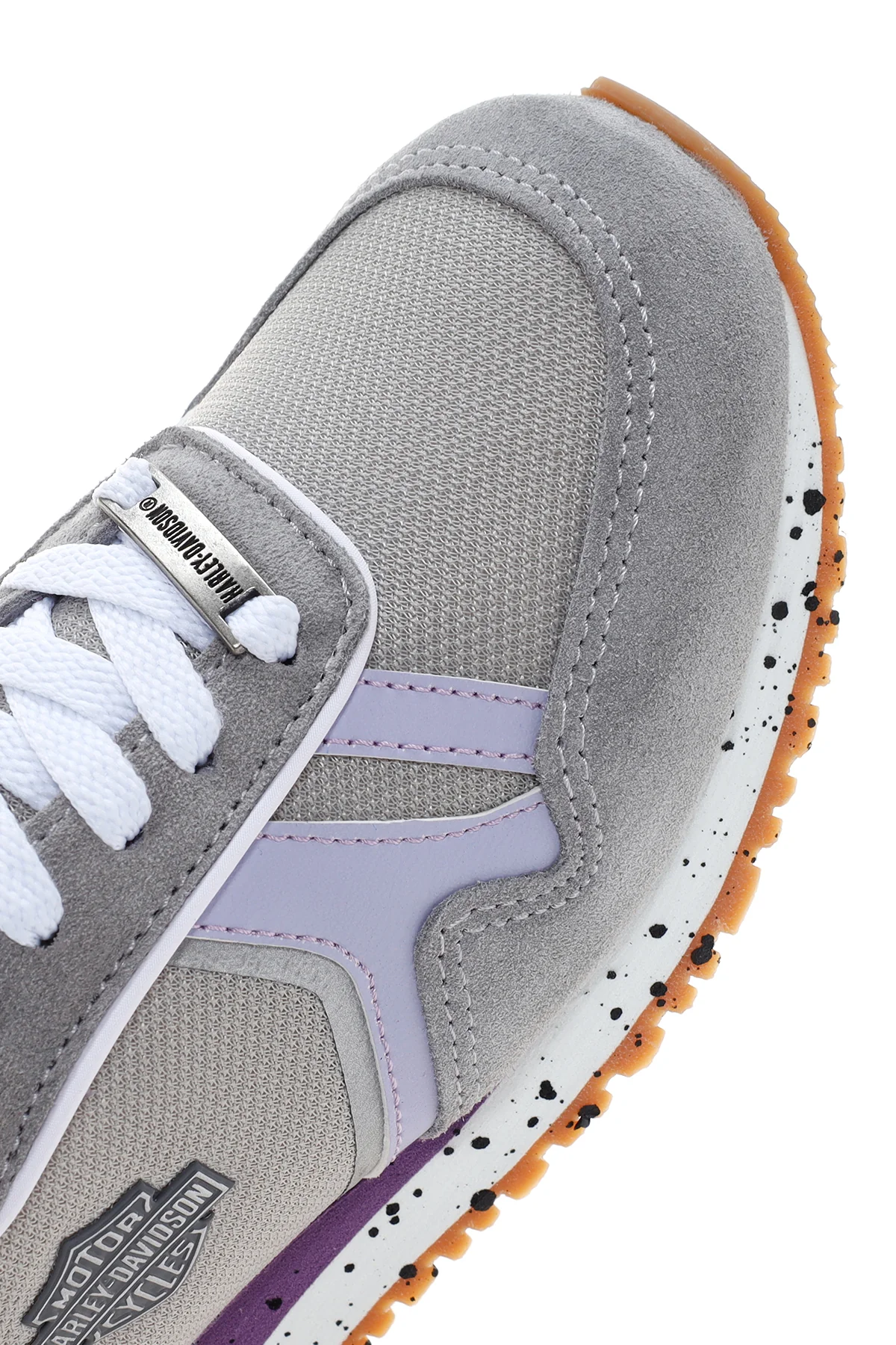 Harley Davidson Kadın Chevelle Gri Süet Detaylı Sneaker - Image 9