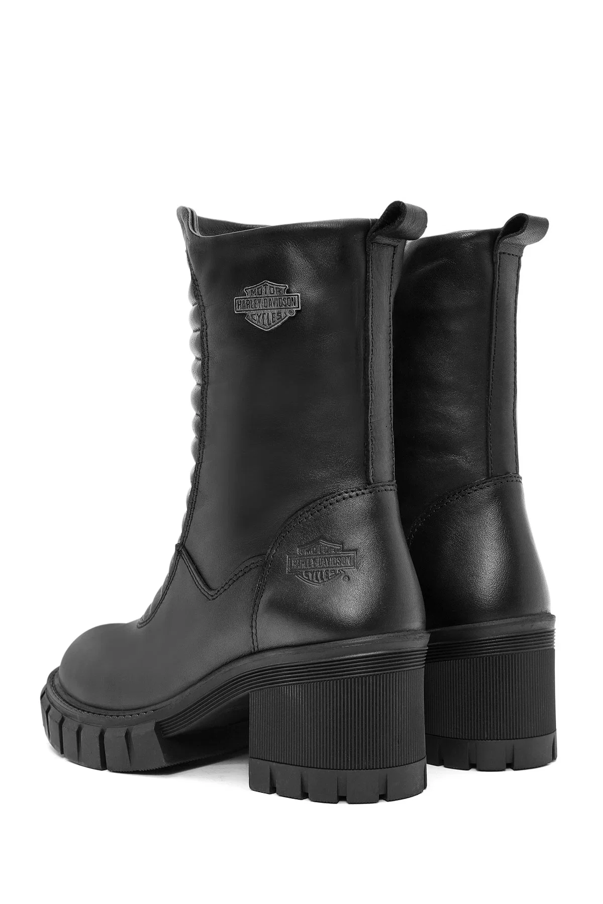 Harley Davidson Kadın Siyah Fork Fermuarlı Deri Bot - Image 7