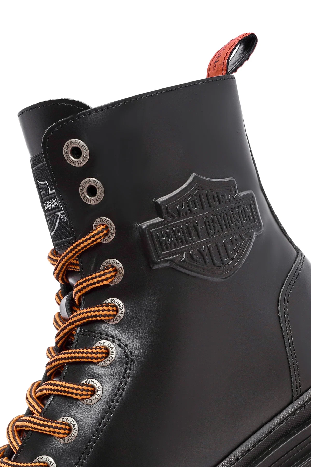 Harley Davidson Kadın Siyah Jimmy Fermuarlı Deri Postal Bot - Image 9
