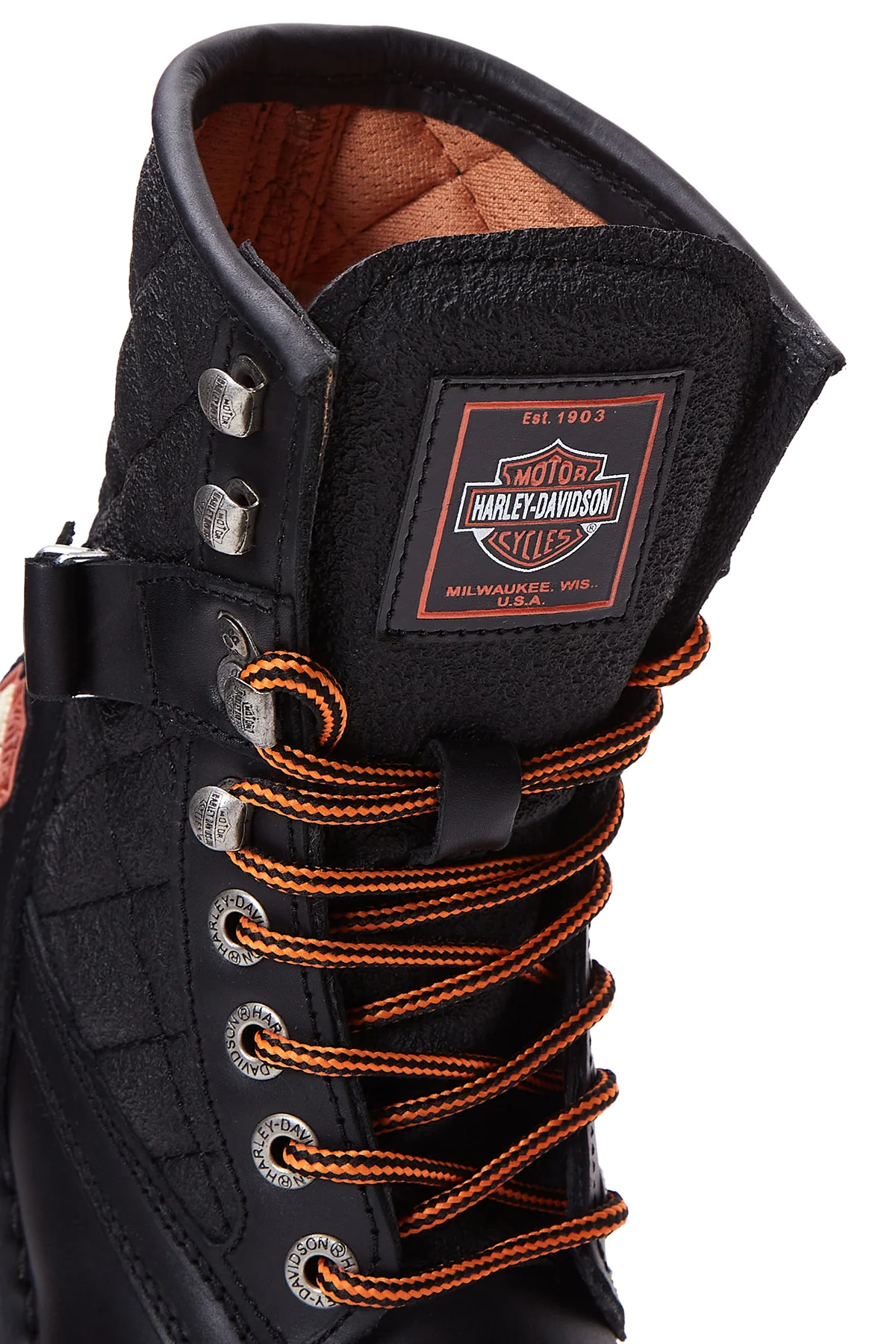 Harley Davidson Kadın Siyah New Worker Deri Postal Bot - Image 7