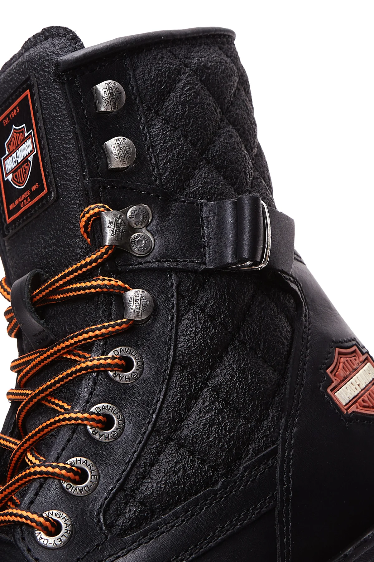 Harley Davidson Kadın Siyah New Worker Deri Postal Bot - Image 8