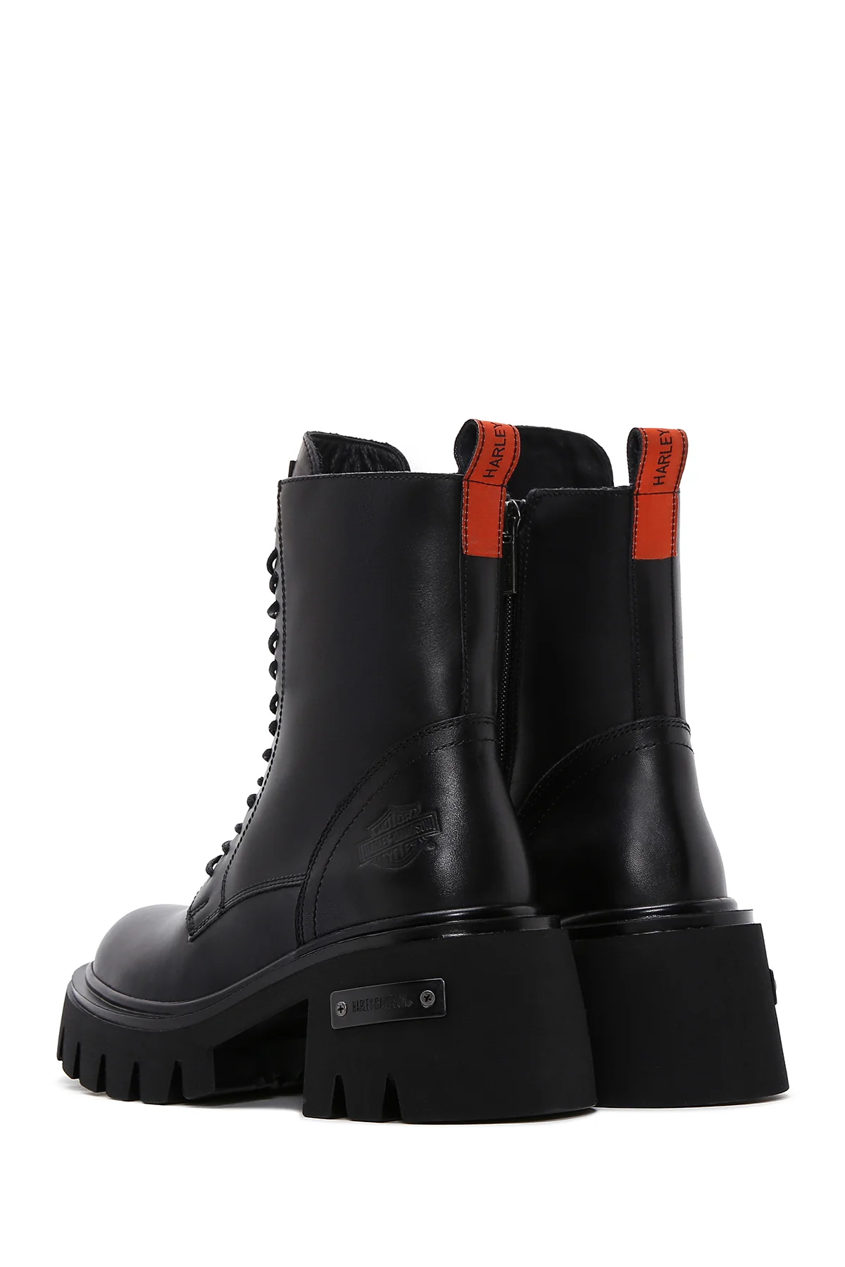 Harley Davidson Kadın Siyah Sarrah Deri Postal Bot - Image 6