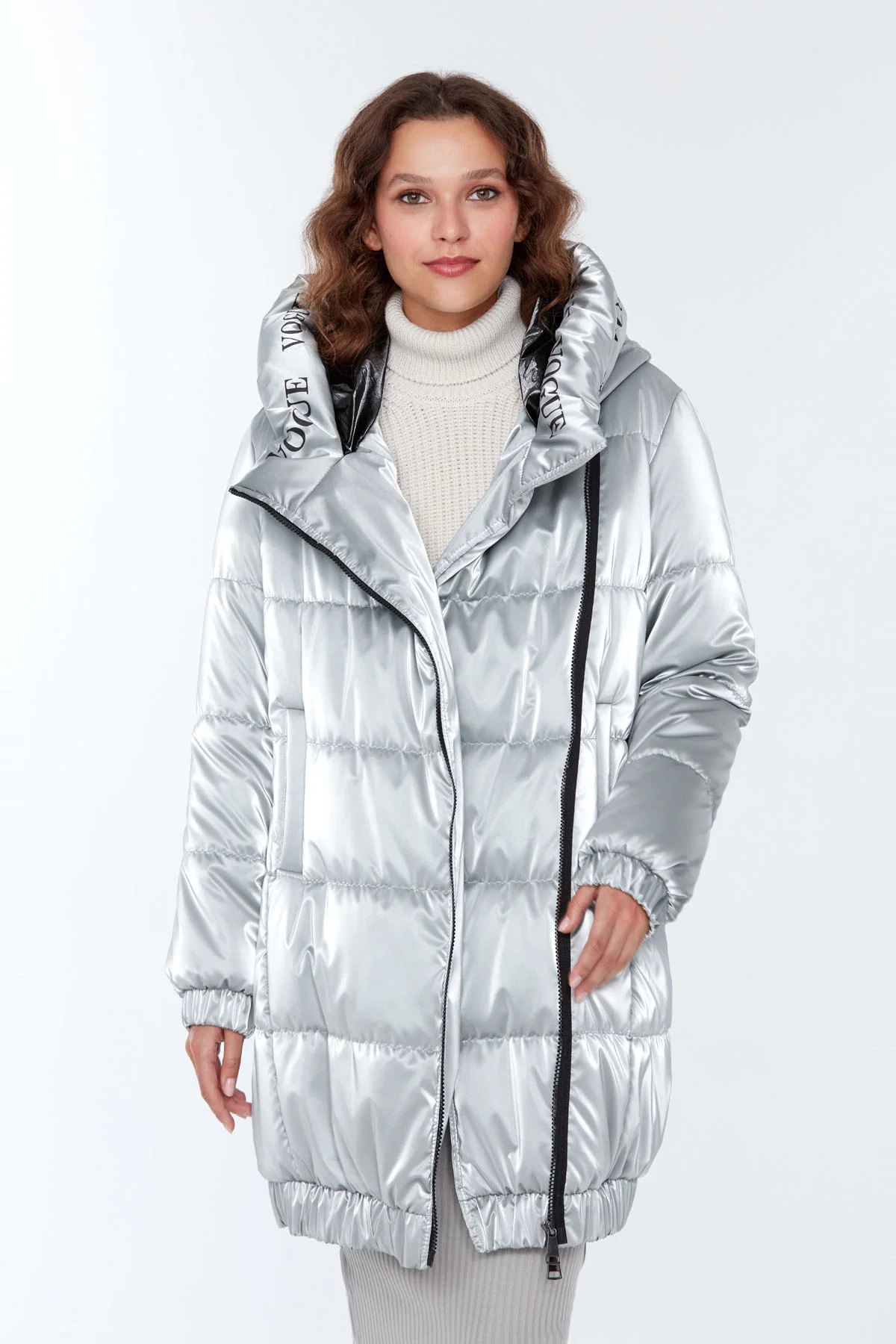 Helsinki Kadın Gri Softwear Kaban - Image 2