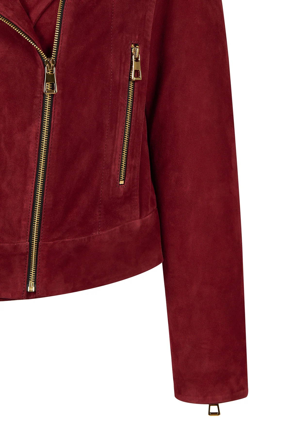 İbiza Kadın Bordo Biker Süet Deri Ceket - Image 11