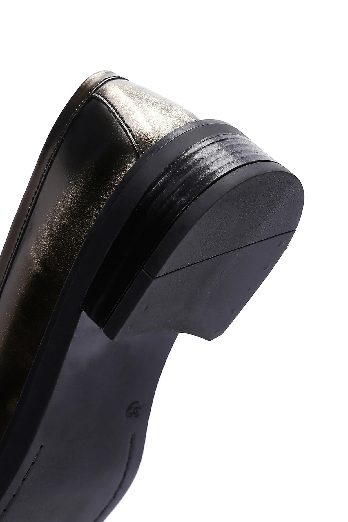 Kadın Altın Deri Casual Loafer - Image 7