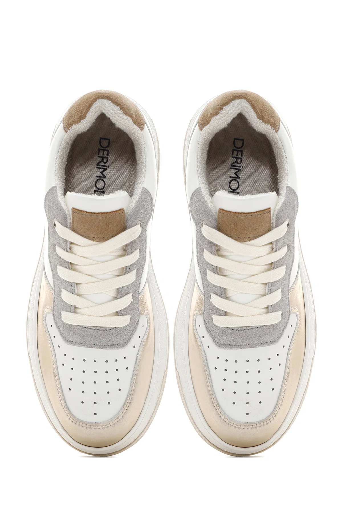 Kadın Altın Deri Sneaker - Image 6