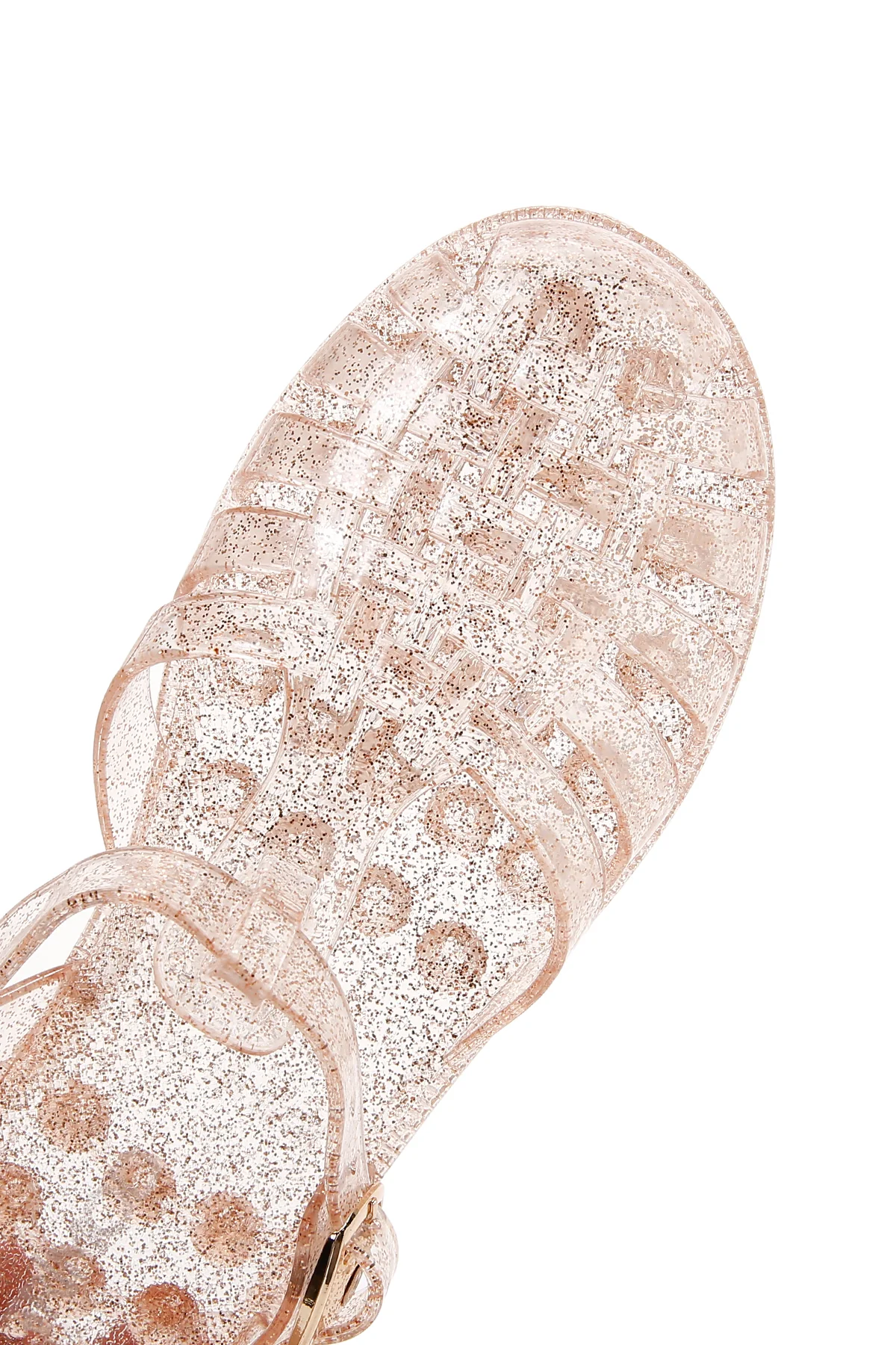 Kadın Altın Şeffaf Jelly Düz Sandalet - Image 7