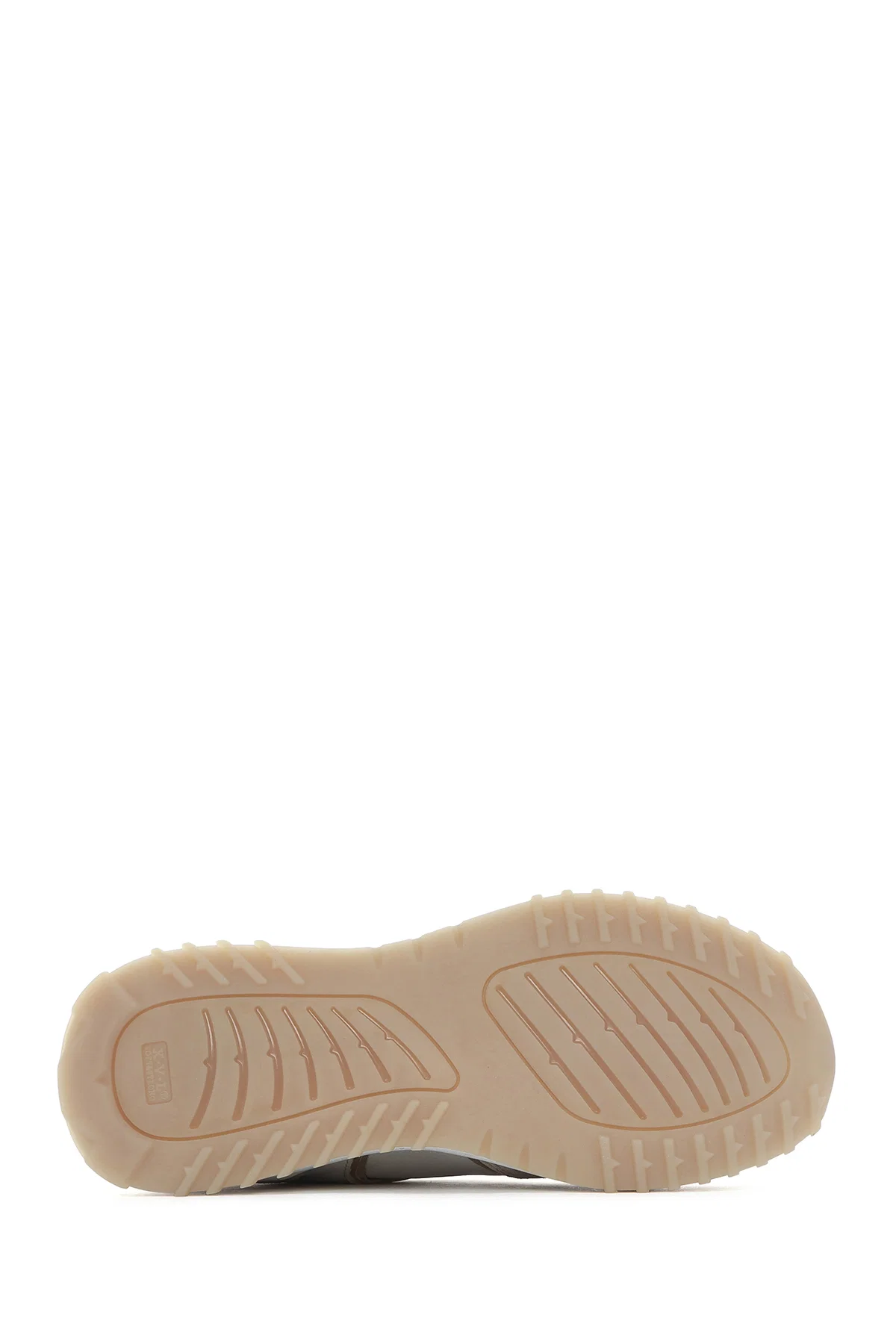 Kadın Bej Bağcıklı Deri Sneaker - Image 4