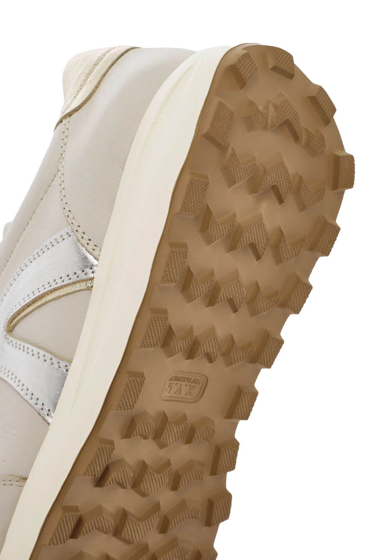 Kadın Bej Bağcıklı Deri Sneaker - Image 8