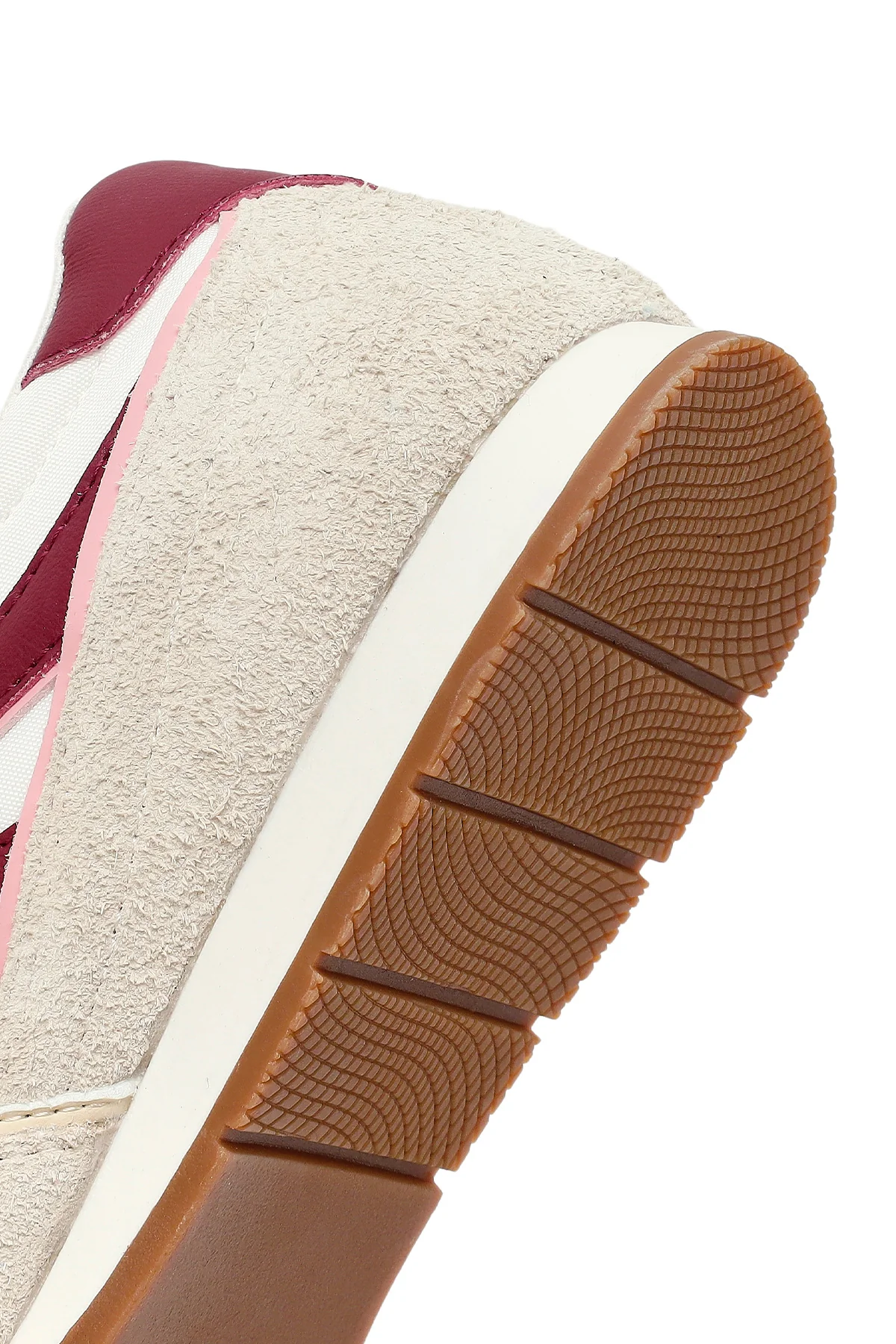 Kadın Bej Bağcıklı Deri Sneaker - Image 7