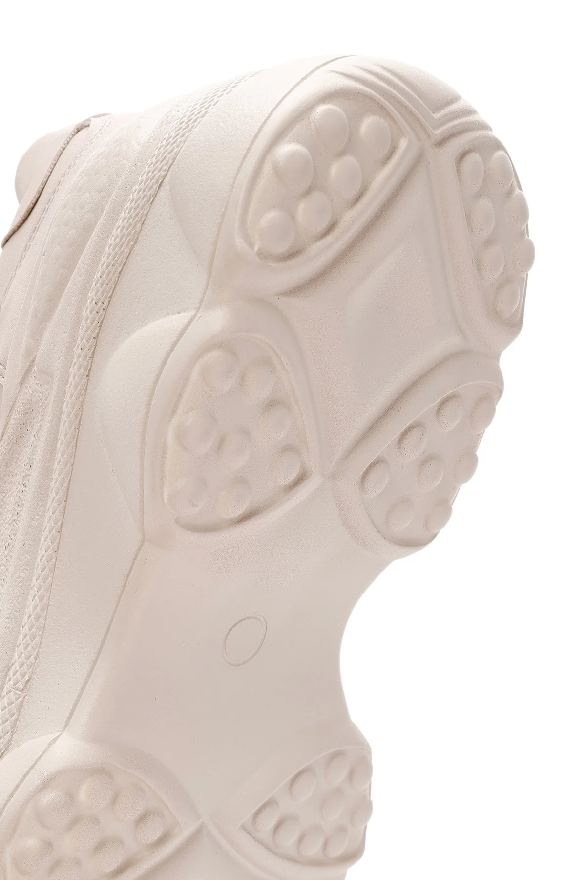 Kadın Bej Bağcıklı Kalın Tabanlı Sneaker - Image 8