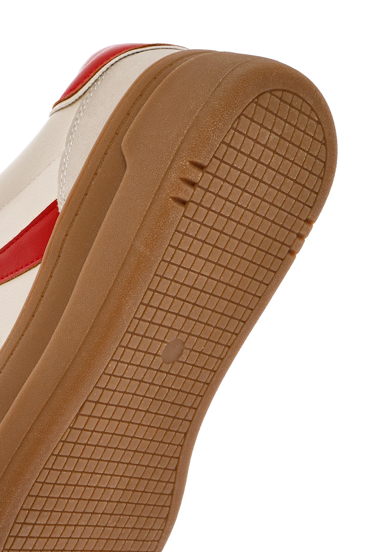 Kadın Bej Bağcıklı Kalın Tabanlı Sneaker - Image 8