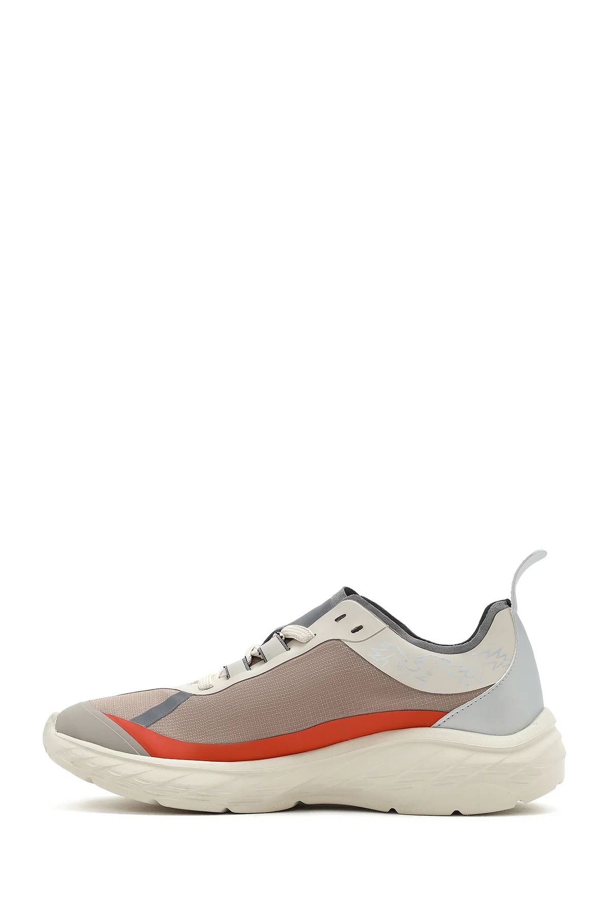 Kadın Bej Bağcıklı Kalın Tabanlı Sneaker - Image 2