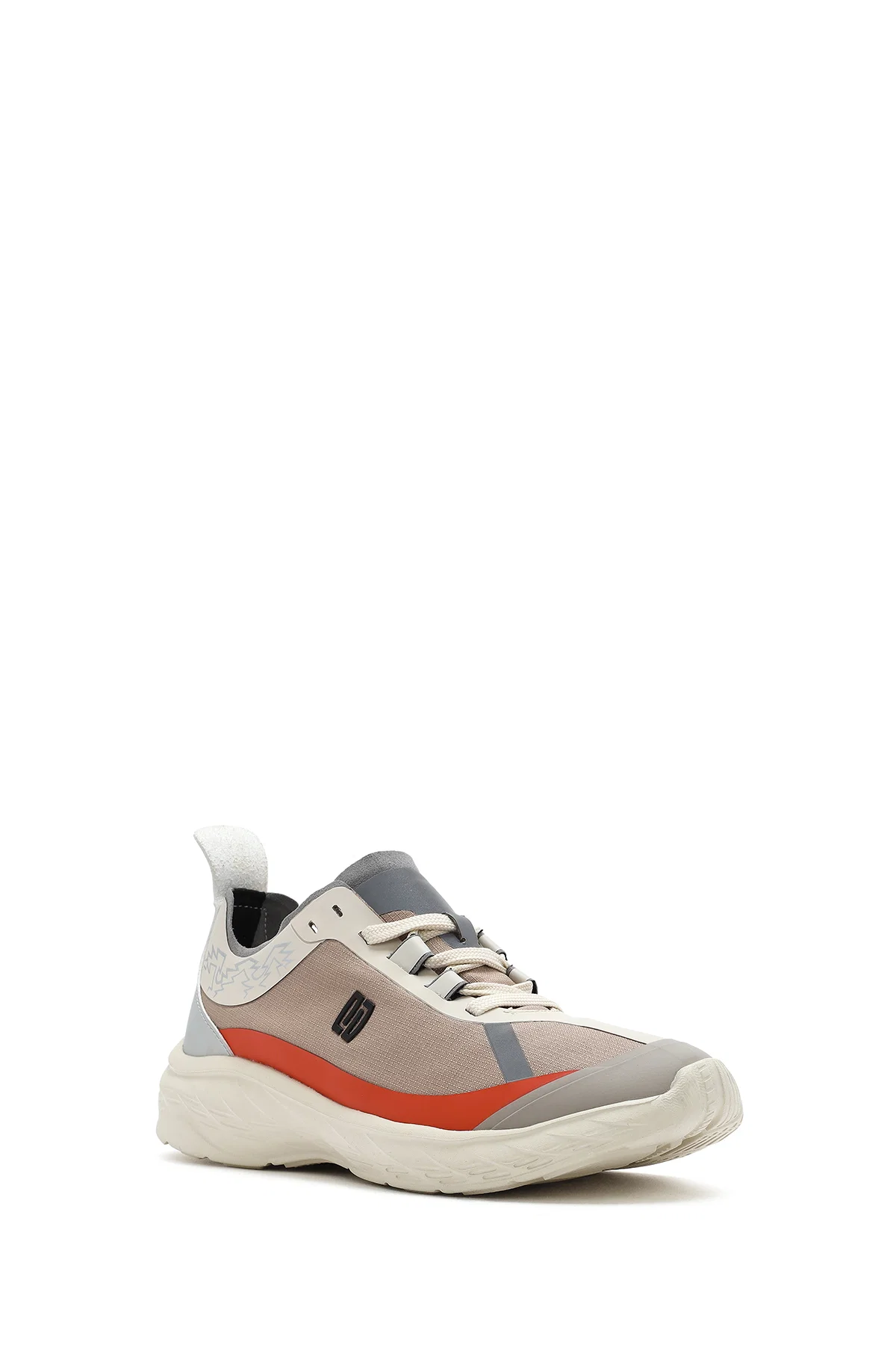 Kadın Bej Bağcıklı Kalın Tabanlı Sneaker - Image 6
